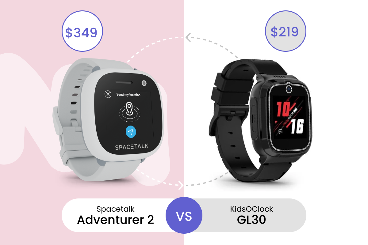 Spacetalk Adventurer 2 vs KidsOClock GL30 - Sammenligning af pris, funktioner og sikkerhed