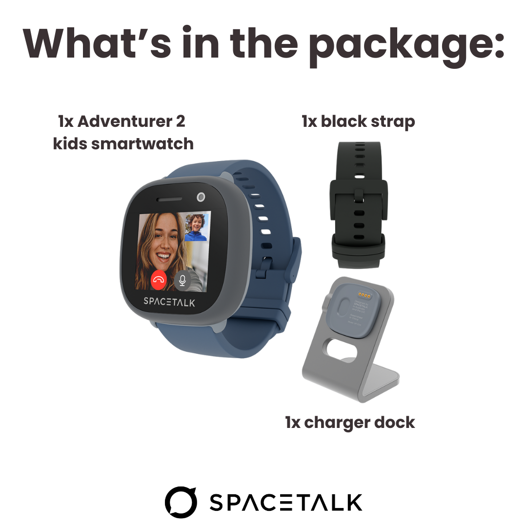 Spacetalk Adventurer 2 Essential Bundle (Smartwatch + Black strap + Charging Dock)