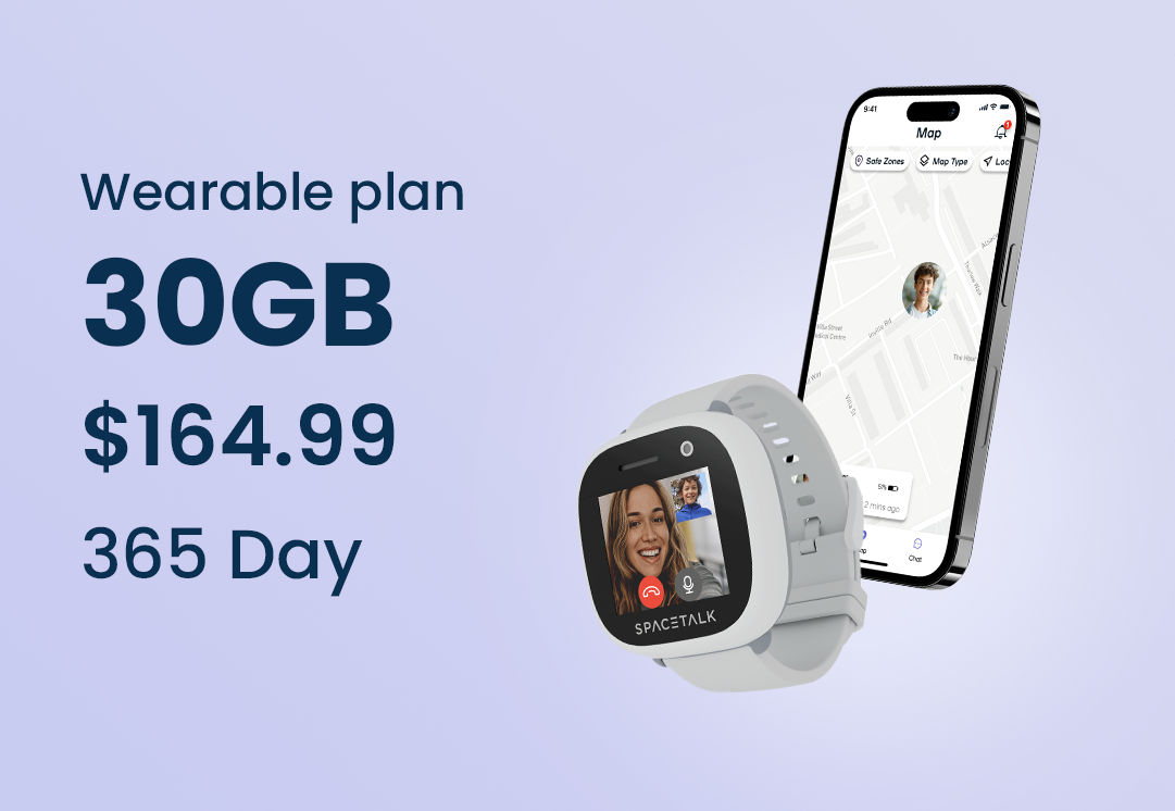 Spacetalk Loop Smartwatch Connect Bundle with 30GB Plan 365 Days