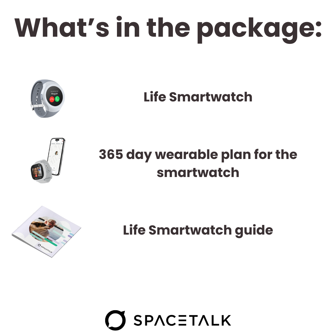Spacetalk Life Essential-pakke (enhet + bærbar enhet-abonnement)